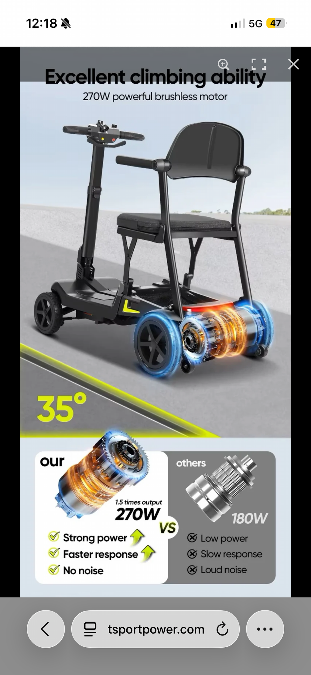YL-985A Ultra Lightweight Folding Mobility Scooter–12 Mile Range,14Kg,Magnesium Frame
