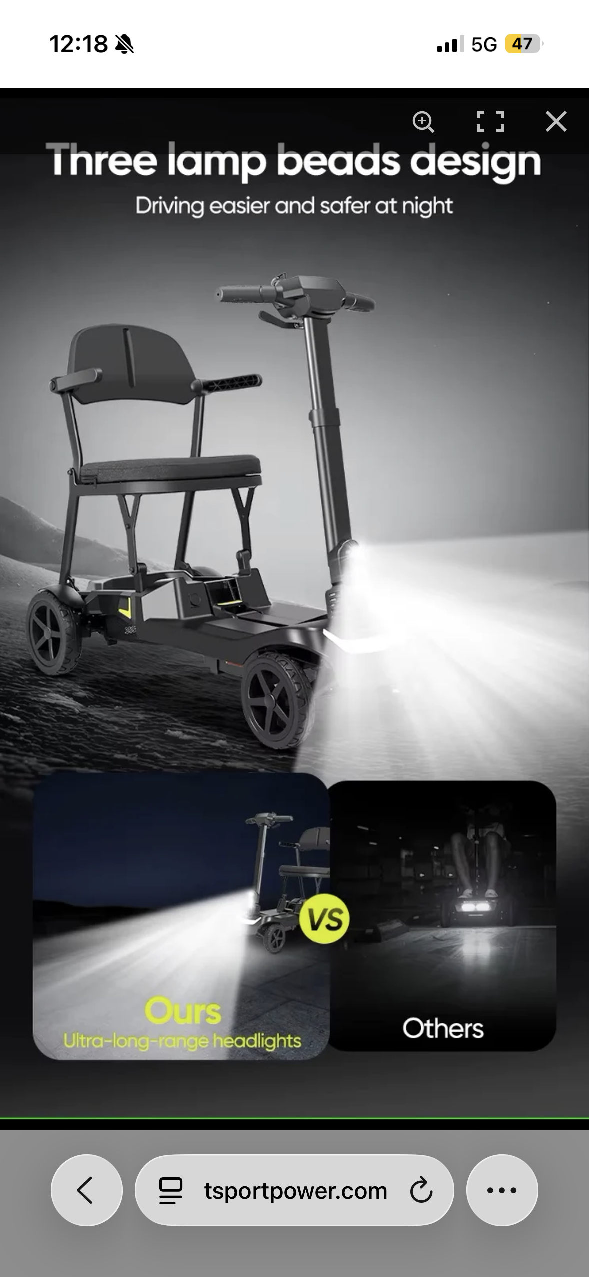 YL-985A Ultra Lightweight Folding Mobility Scooter–12 Mile Range,14Kg,Magnesium Frame