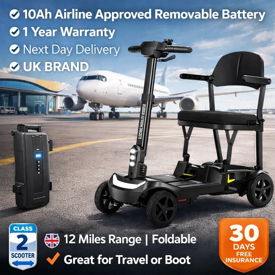 YL-985S Lightweight Folding Mobility Scooter,12 Mile Range,Aluminium Frame