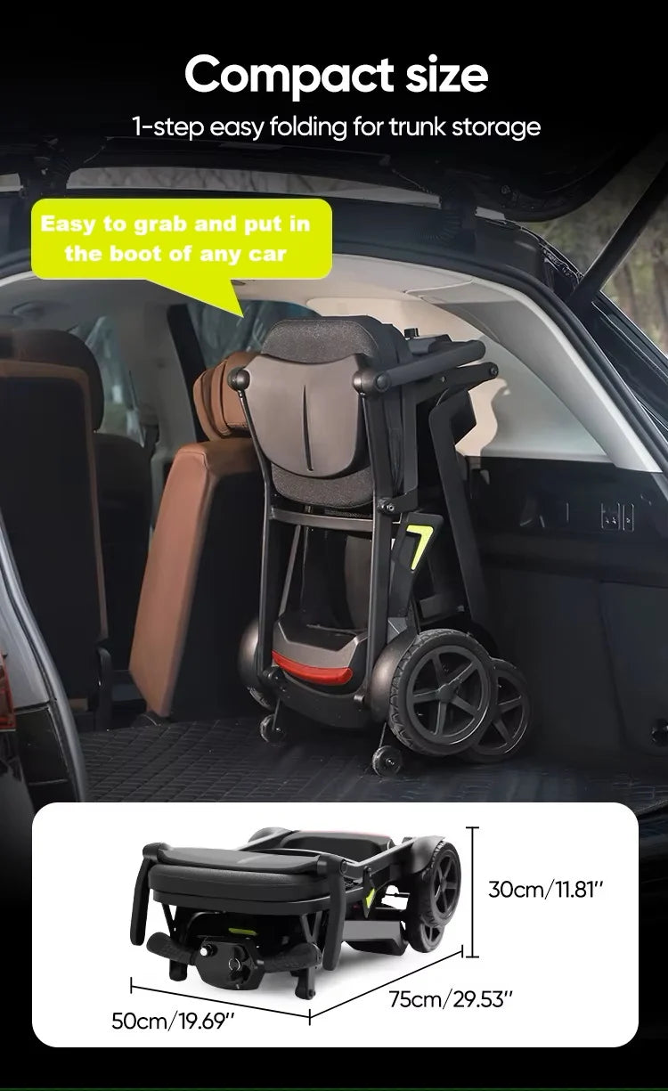 YL-985S Lightweight Folding Mobility Scooter,12 Mile Range,Aluminium Frame