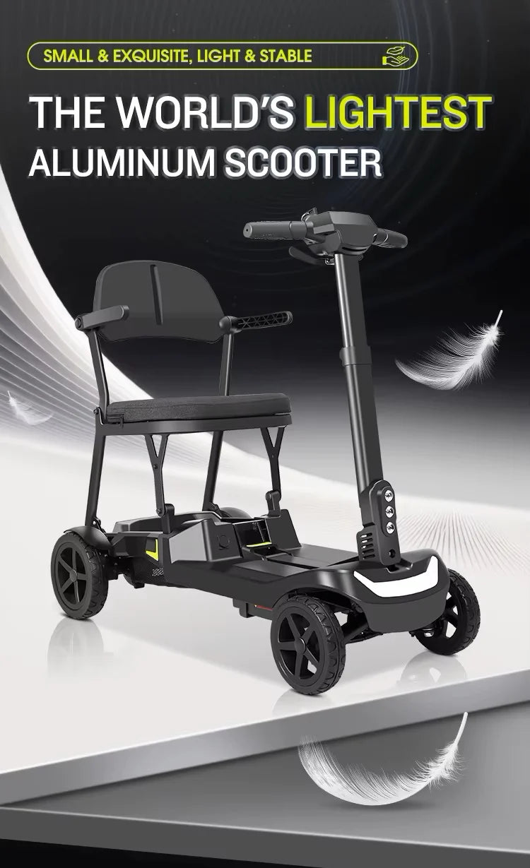 YL-985S Lightweight Folding Mobility Scooter,12 Mile Range,Aluminium Frame