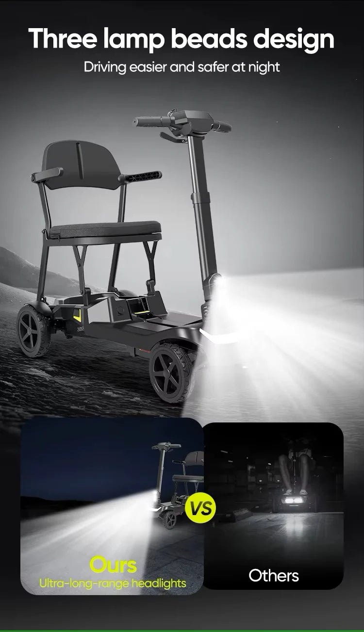 YL-985S Lightweight Folding Mobility Scooter,12 Mile Range,Aluminium Frame