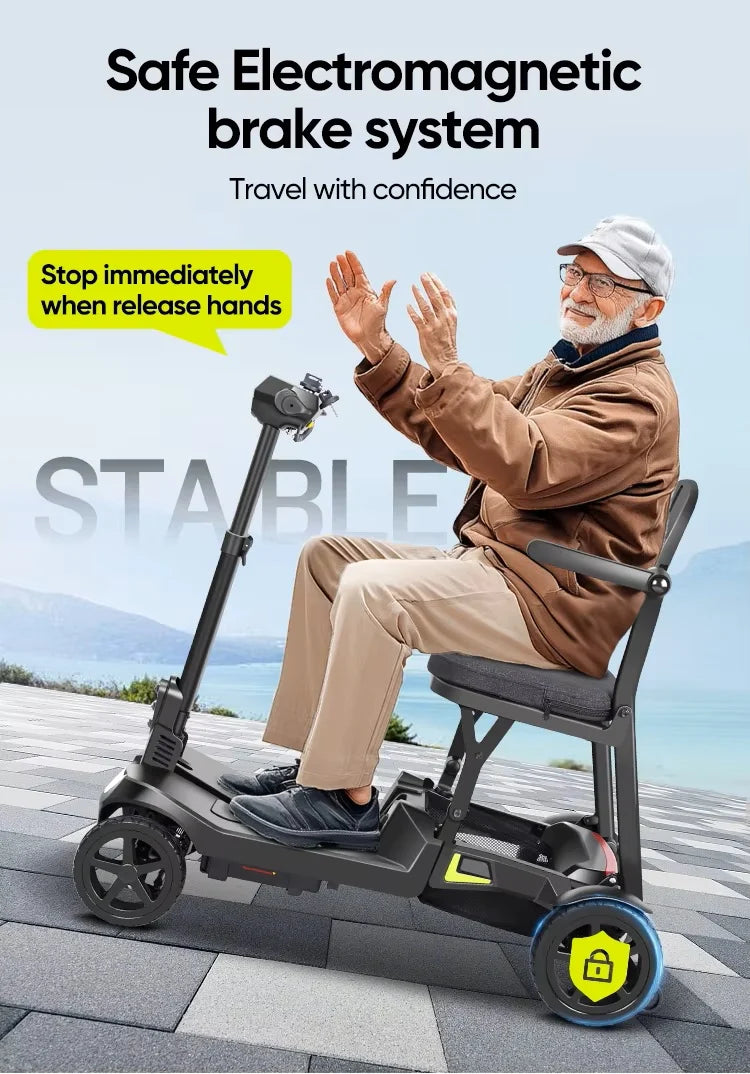 YL-985S Lightweight Folding Mobility Scooter,12 Mile Range,Aluminium Frame