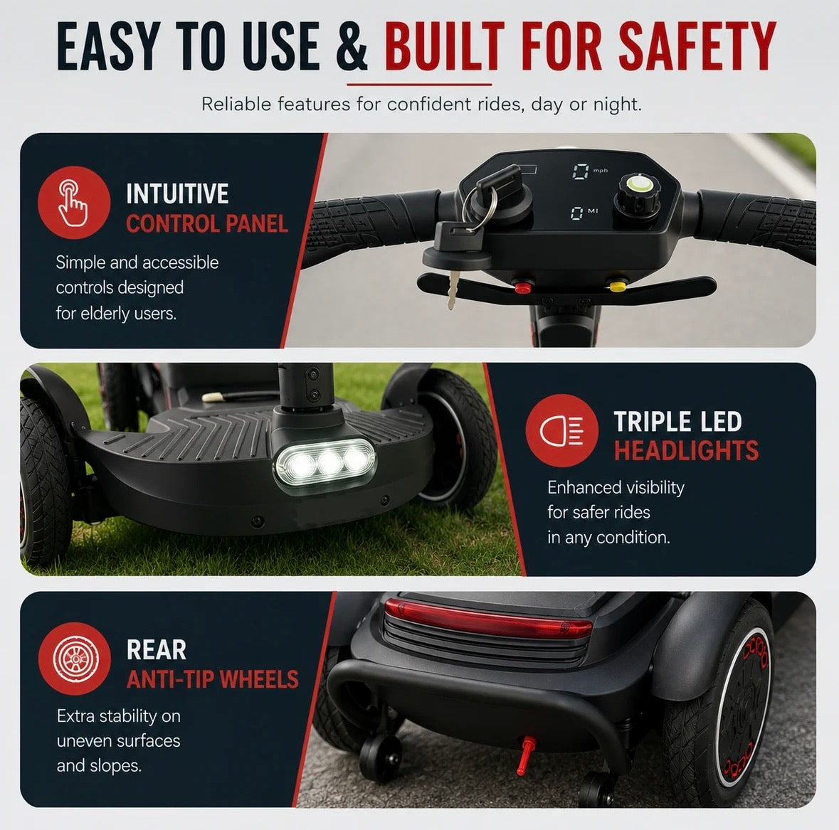 YL-966 Folding Mobility Scooter – Lightweight 19kg, Aluminium Frame, 10 Mile Range