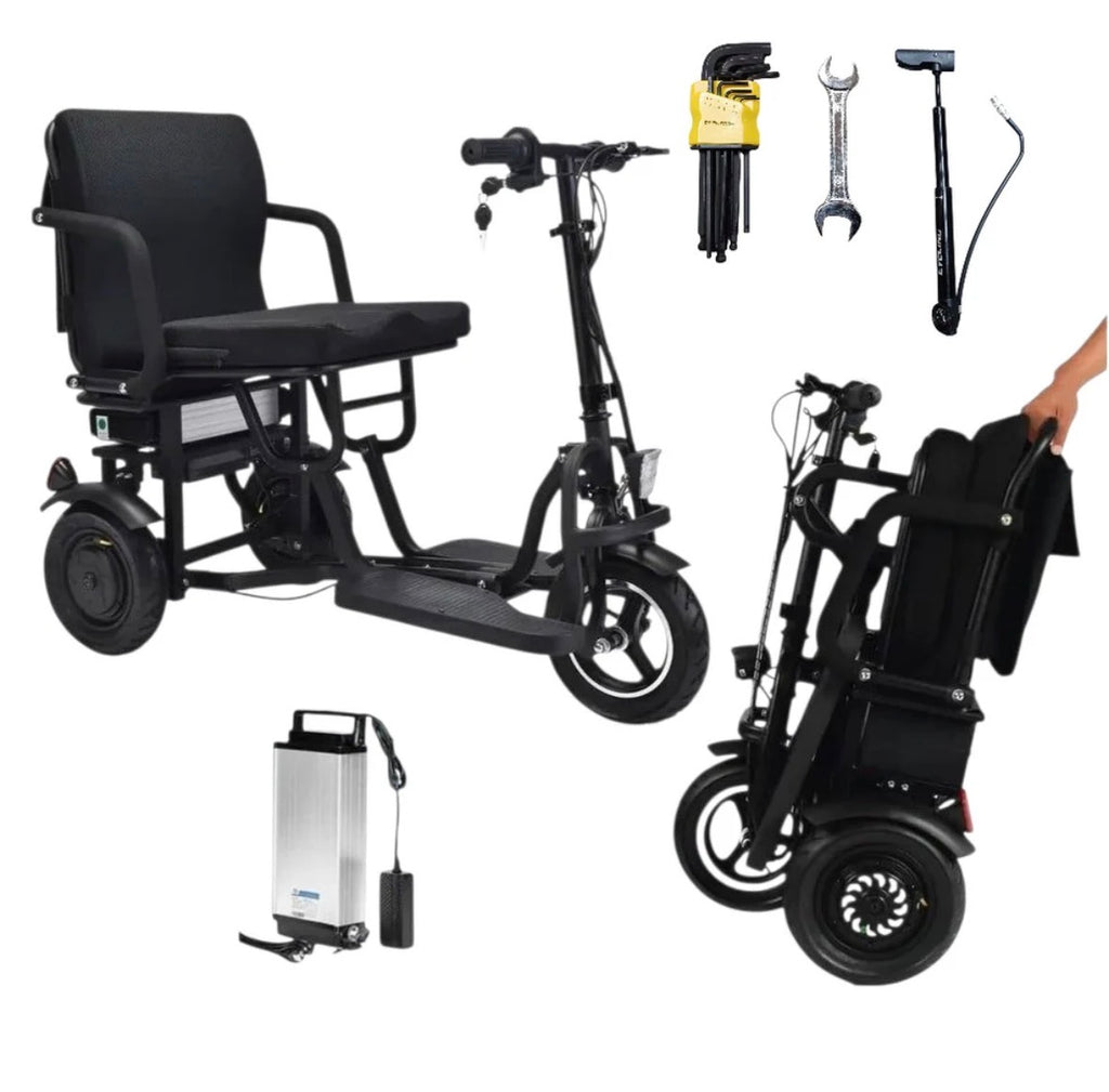 SCOTE-48350 Folding Mobility Scooter – 3 Wheel, Dual Motor 700W, 20 Mile Range