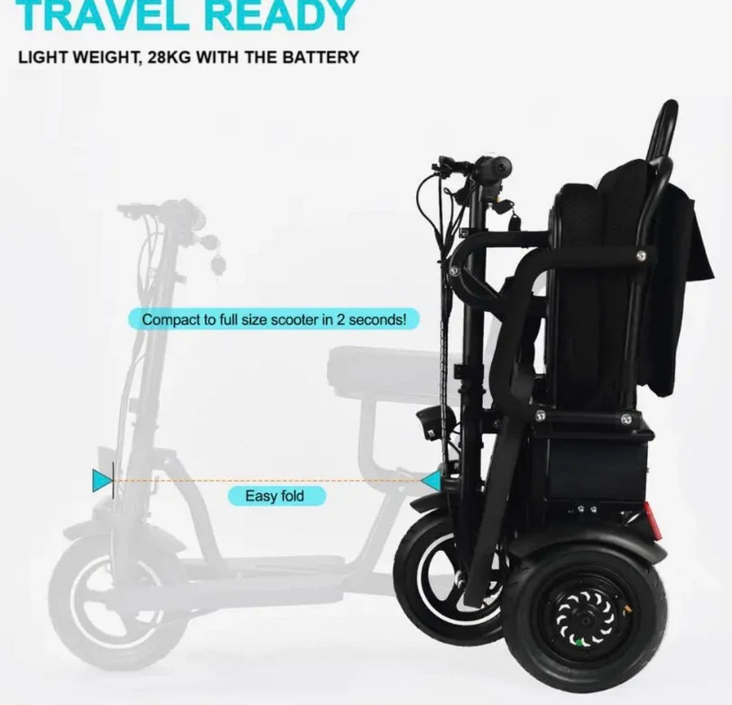 SCOTE-48350 Folding Mobility Scooter – 3 Wheel, Dual Motor 700W, 20 Mile Range