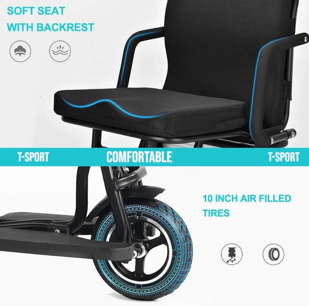 SCOTE-48350 Folding Mobility Scooter – 3 Wheel, Dual Motor 700W, 20 Mile Range