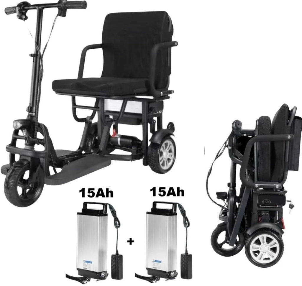 SCOTE-48350 Folding Mobility Scooter – 3 Wheel, Dual Motor 700W, 20 Mile Range