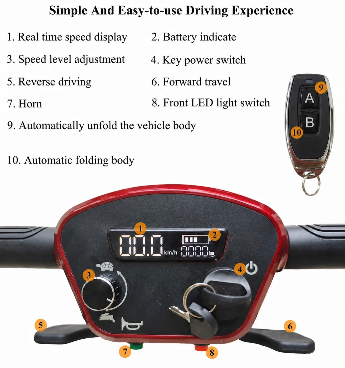X5-Auto Folding Mobility Scooter With Remote,24Kg,12 Mile Range