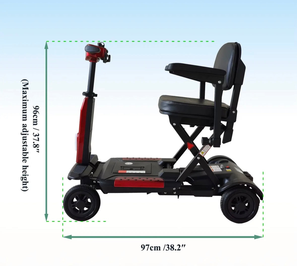 X5-Auto Folding Mobility Scooter With Remote,24Kg,12 Mile Range